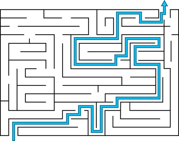 Labirintus a kiút — Stock Vector