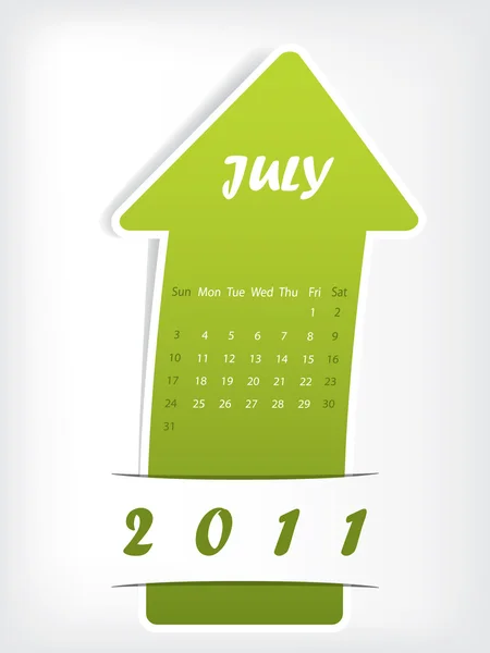 Calendrier de juillet 2011 — Image vectorielle