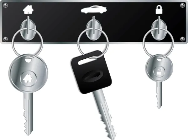 Keys on the wall — Stock Vector