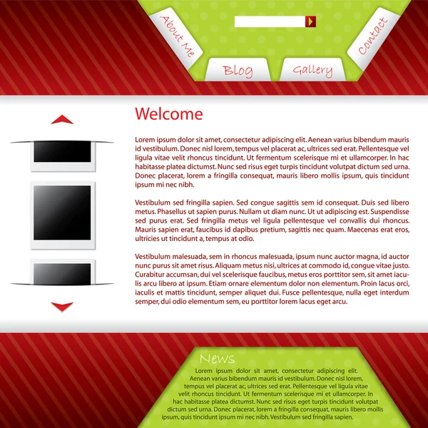 Diseño de página web para blog — Vector de stock
