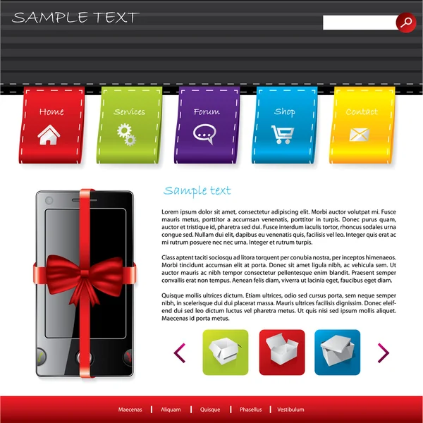 การออกแบบเว็บไซต์ของขวัญ — ภาพเวกเตอร์สต็อก