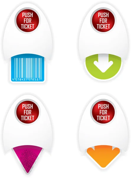 Push för biljetter och etiketter — Stock vektor