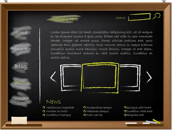 黒板のウェブサイトのテンプレート デザイン ベクターグラフィックス