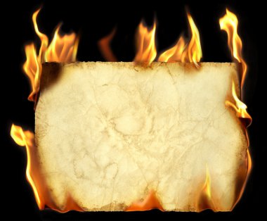 Burning old paper. clipart