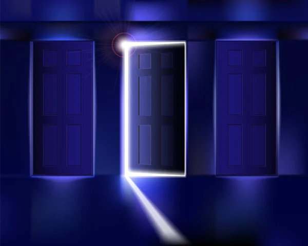 Couloir avec porte ouverte — Image vectorielle