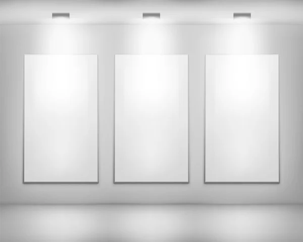 Cadre blanc dans la galerie d'art — Image vectorielle