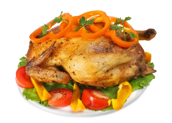 stock image Fried hen with vegetables