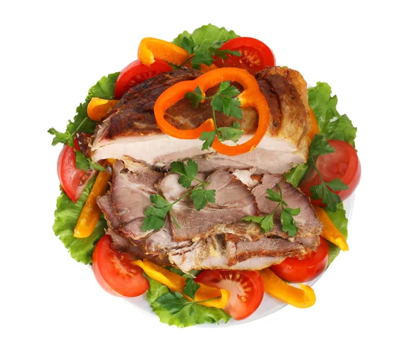 Stekt kött med grönsaker — Stockfoto