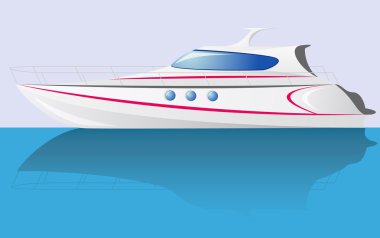 White speed yacht clipart