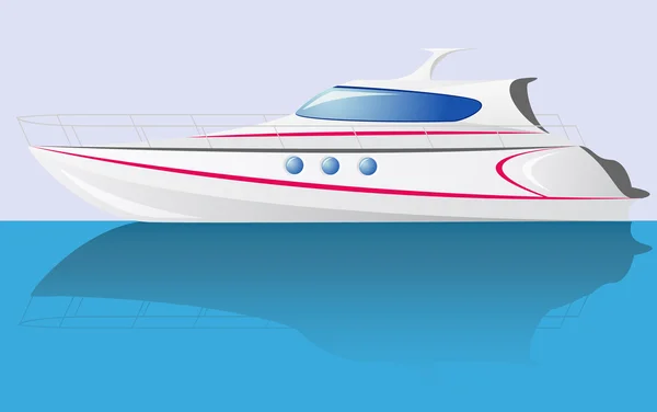 Bílá vysokorychlostní jachta — Stockový vektor