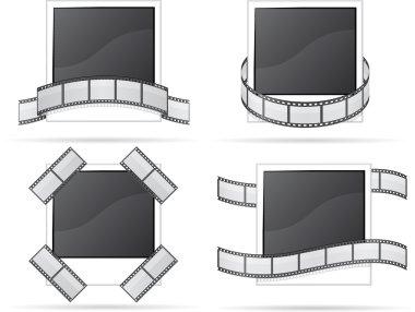 Set photo and filmstripe icons clipart