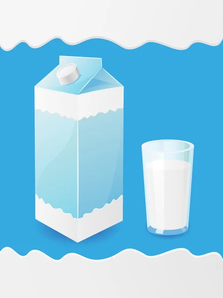 Mjölk är i paketet och glas — Stock vektor