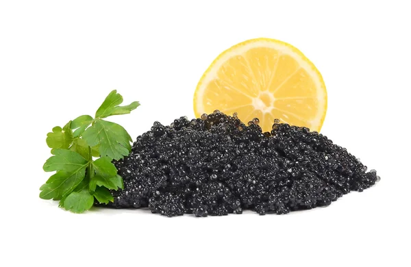 Zwarte kaviaar is in een panary kleine mand — Stockfoto
