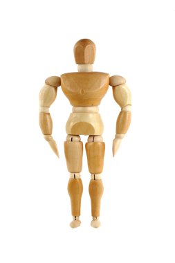 Wooden manikin body builder clipart