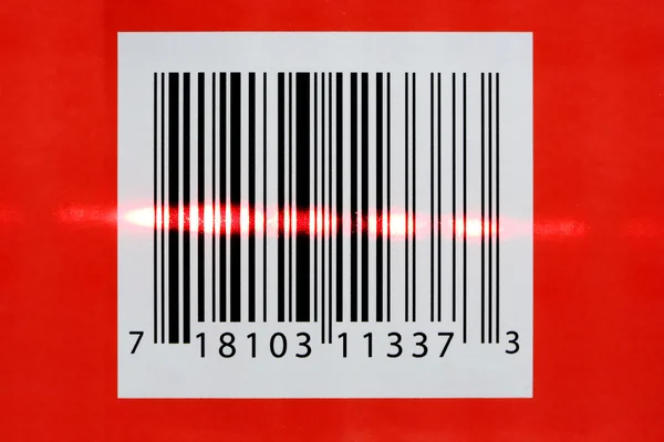 stock image Laser reading a barcode