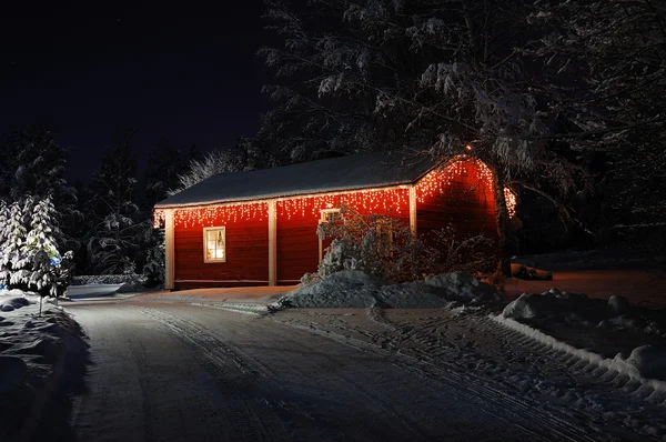 Beautifully decorated Christmas house — Stock Photo, Image