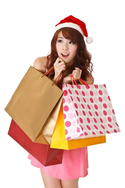 Mutlu alışveriş kız — Stok fotoğraf