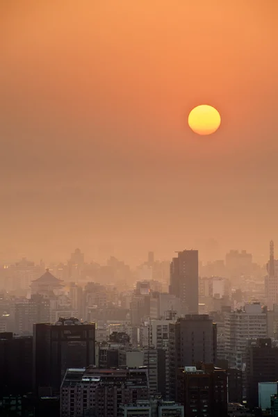 Zonsondergang stad landschap — Stockfoto