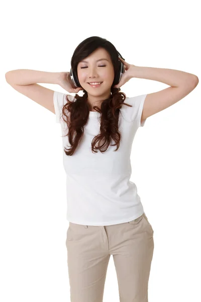 Woman enjoy music — Stock Photo, Image