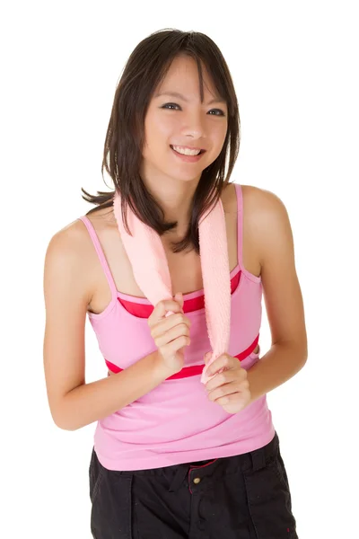 Glada leende flicka av fitness — Stockfoto