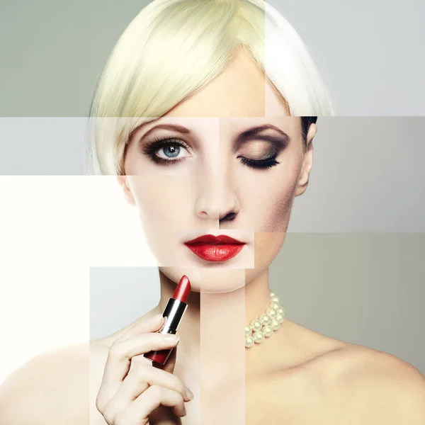 Fashion portrait of the young blonde woman — Stock Photo, Image