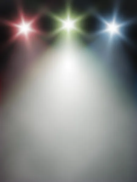 Red green blue lights on stage — Stock Photo, Image