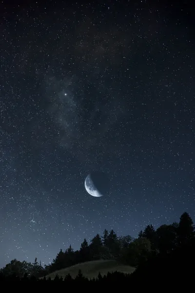 Maan en sterren — Stockfoto
