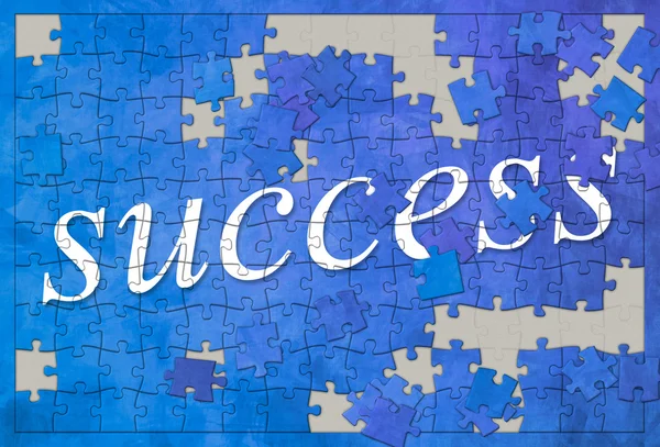 Jigsaw puzzle success — Stock Photo, Image
