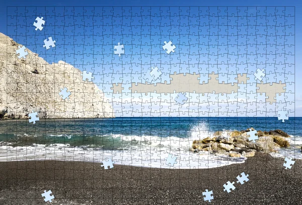 Hiányos puzzle beach — Stock Fotó
