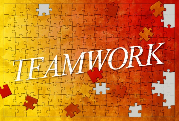 Teamwerk puzzel — Stockfoto