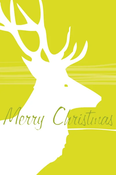 Green christmas deer card — Stok fotoğraf