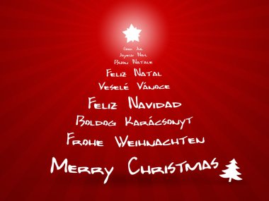 Merry christmas in different languages clipart