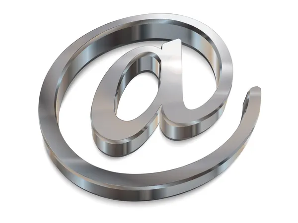Símbolo de e-mail 3d cromo — Fotografia de Stock