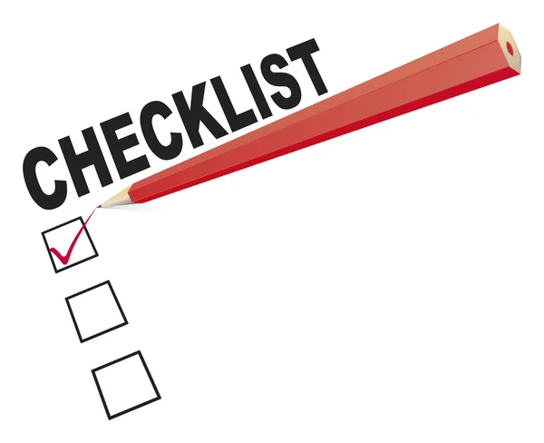 Checklist with red pen — Stock Photo, Image
