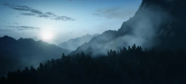 Sabah erken dağ — Stok fotoğraf