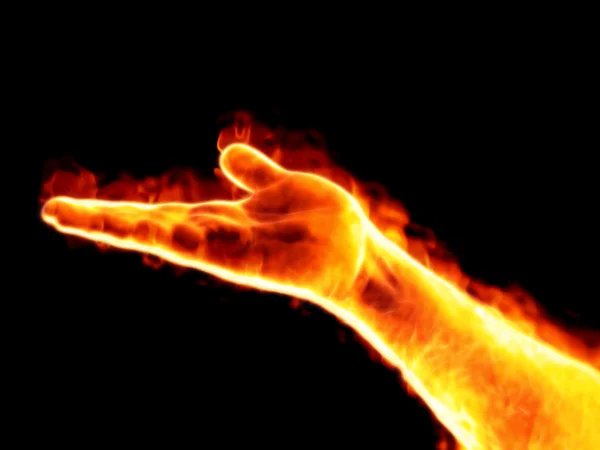 Mężczyzna dłoni na ogień — Zdjęcie stockowe