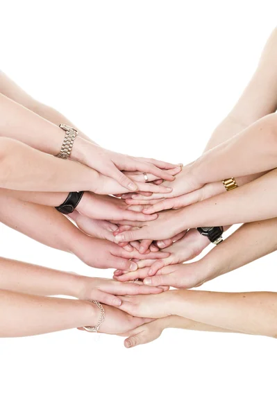 Grande grupo de mãos — Fotografia de Stock