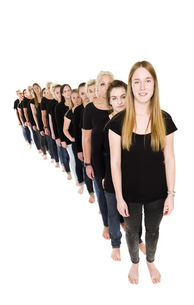 Vrouwen in een lijn Stockfoto