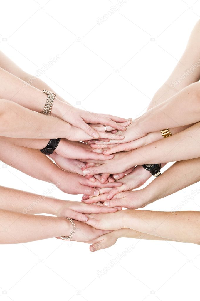 Large group of hands