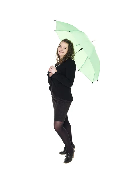 Giovane donna con ombrello — Foto Stock