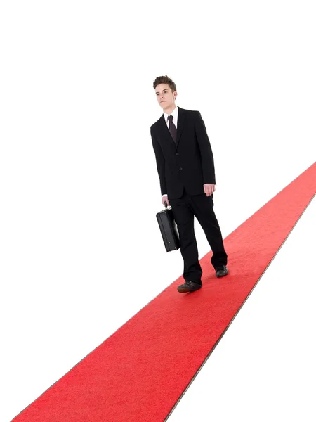 Бізнесмен на червоному килимі — стокове фото