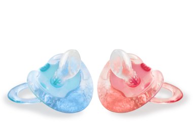 Pink and blue gel pacifiers clipart