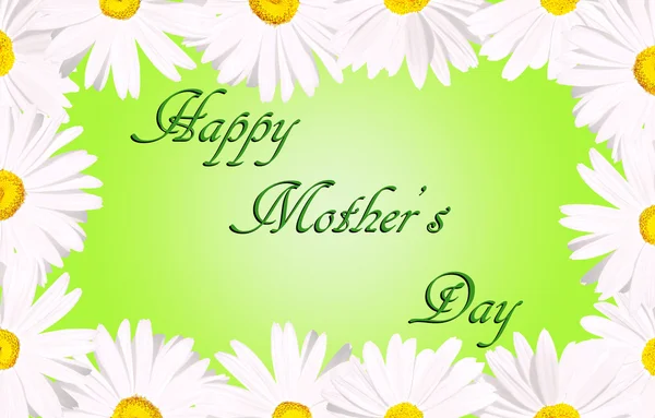 Карточка на День матери с белыми маргаритками — стоковое фото