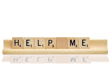 Help me in game wooden letters clipart
