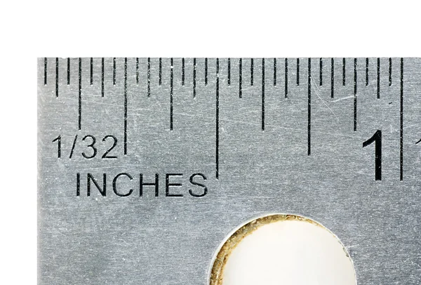 Imperial stainless steel ruler — Stock Photo, Image