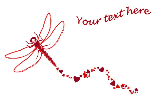 Röda hjärtan dragonfly — Stockfoto