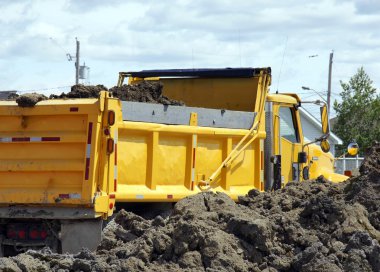 Yellow dump truck clipart