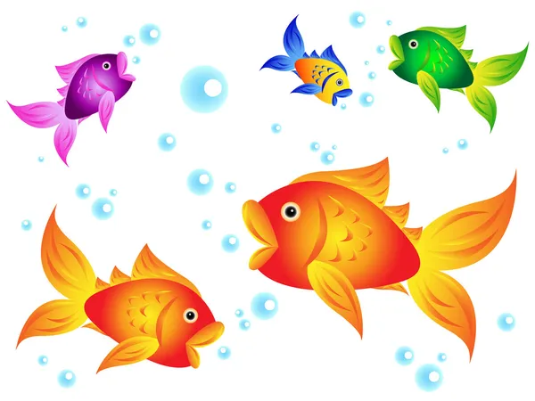 Golfish and friends — Stock Vector