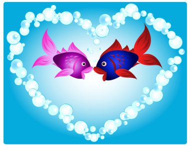 Fish love clipart