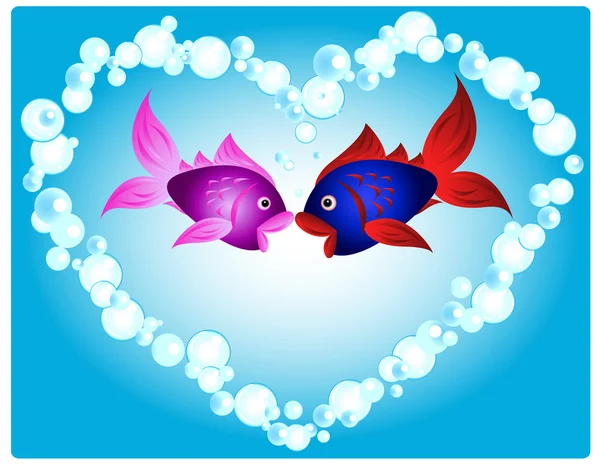 Рыбная любовь — стоковый вектор